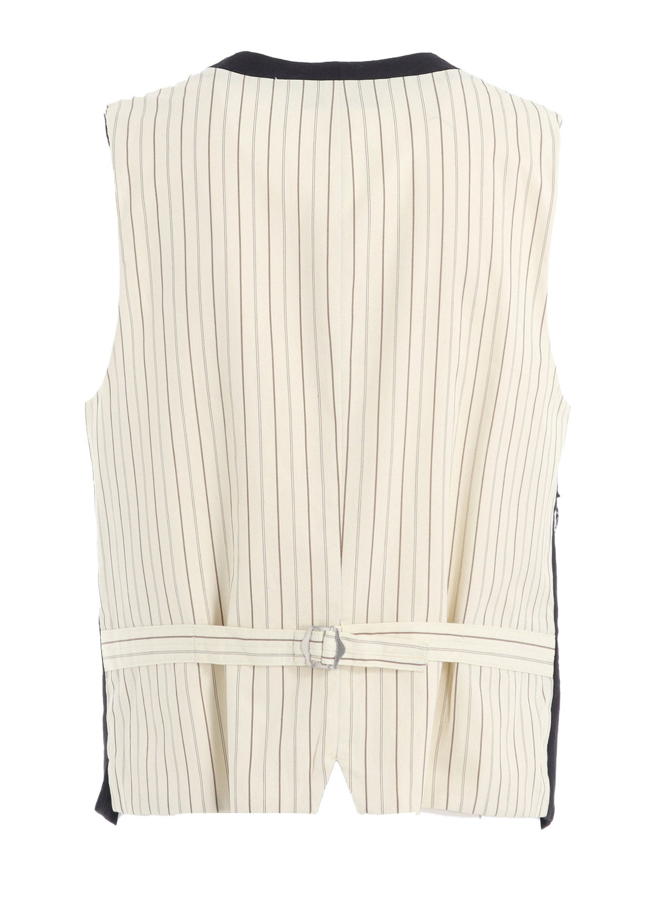 LINEN/COTTON HERRINGBONE ZIGZAG CUT-OUT VEST