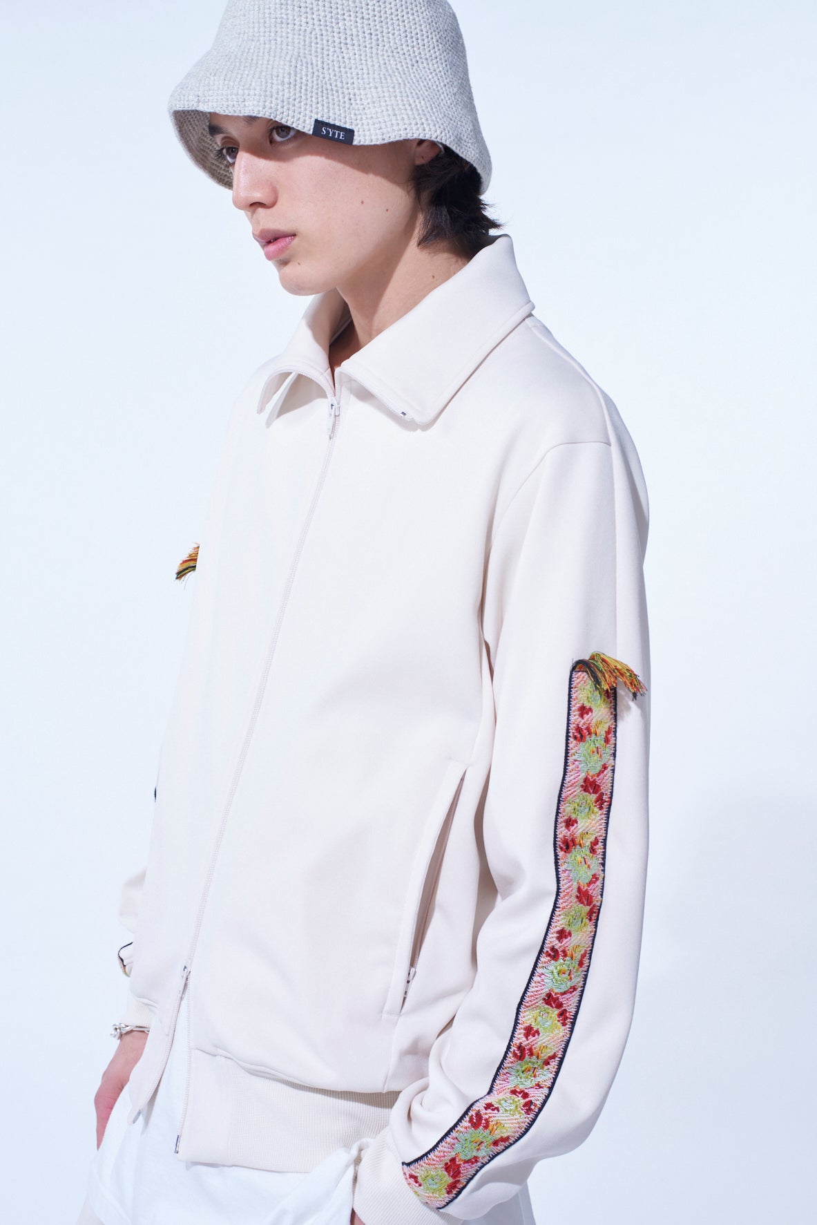 PE/SMOOTH JERSEY TRACK JACKET WITH TYROLEAN TAPES