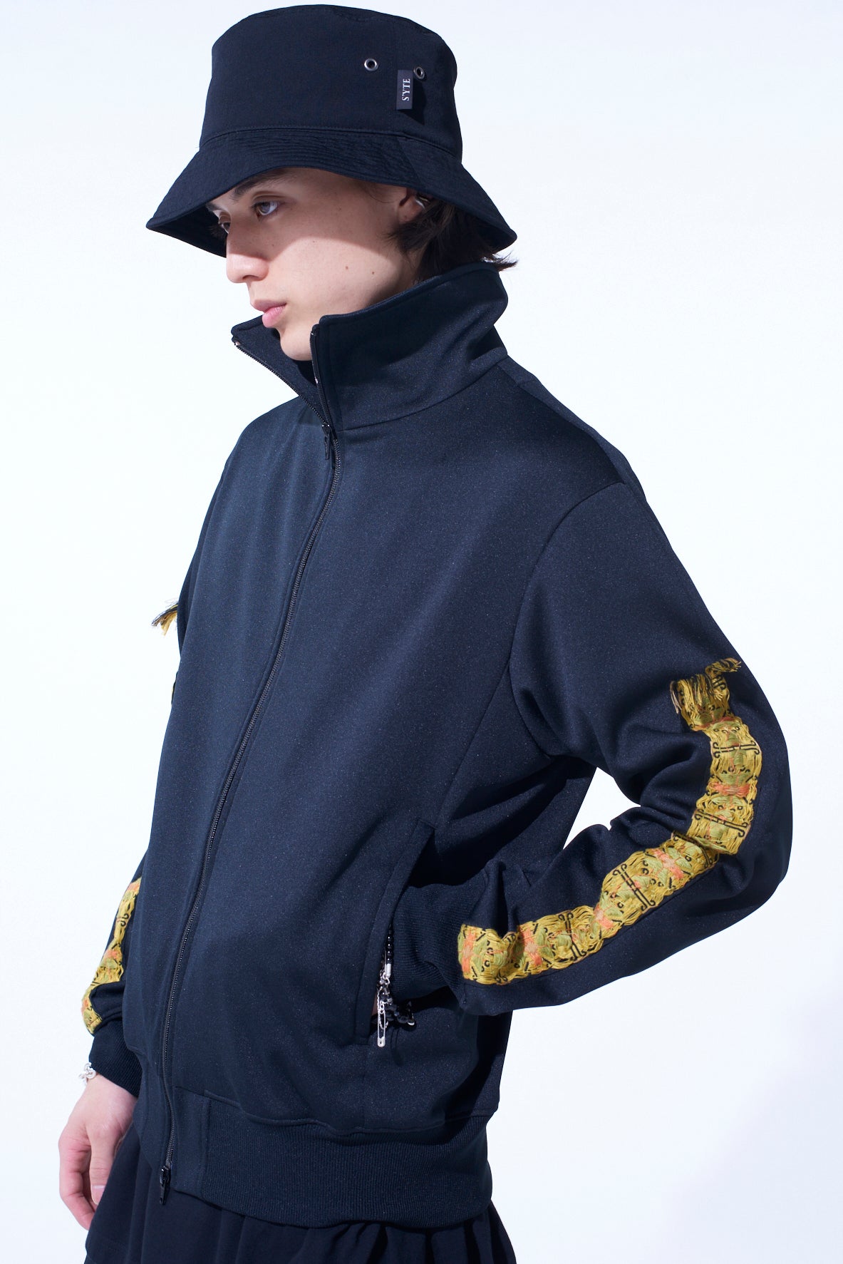PE/SMOOTH JERSEY TRACK JACKET WITH TYROLEAN TAPES