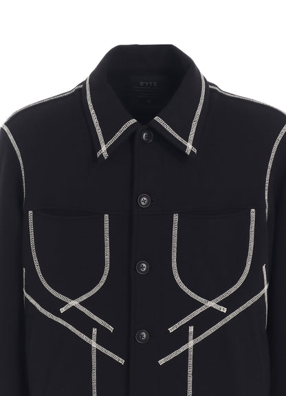 FRENCH TERRY RANDOM STITCH TRUCKER JACKET