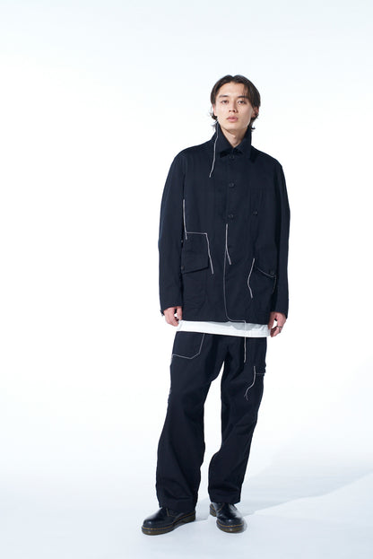 COTTON TWILL COLOR STITCHING COVERALLS