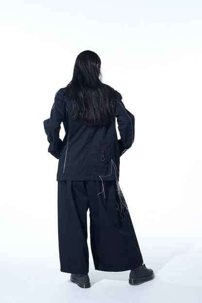 COTTON TWILL COLOR STITCHING COVERALLS