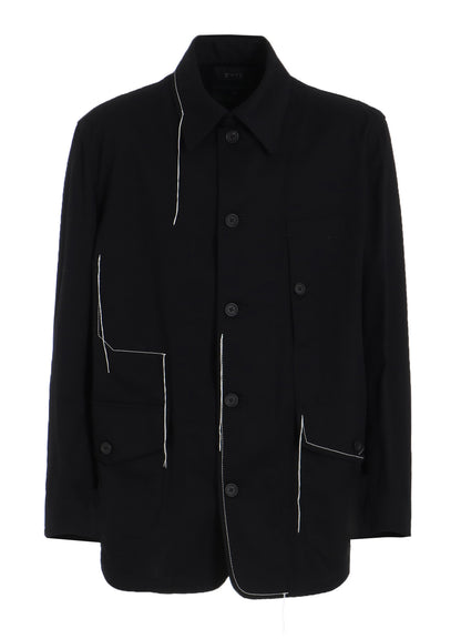 COTTON TWILL COLOR STITCHING COVERALLS