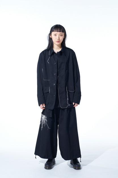 COTTON TWILL COLOR STITCHING COVERALLS