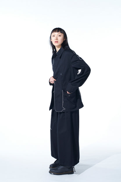 COTTON TWILL COLOR STITCHING COVERALLS