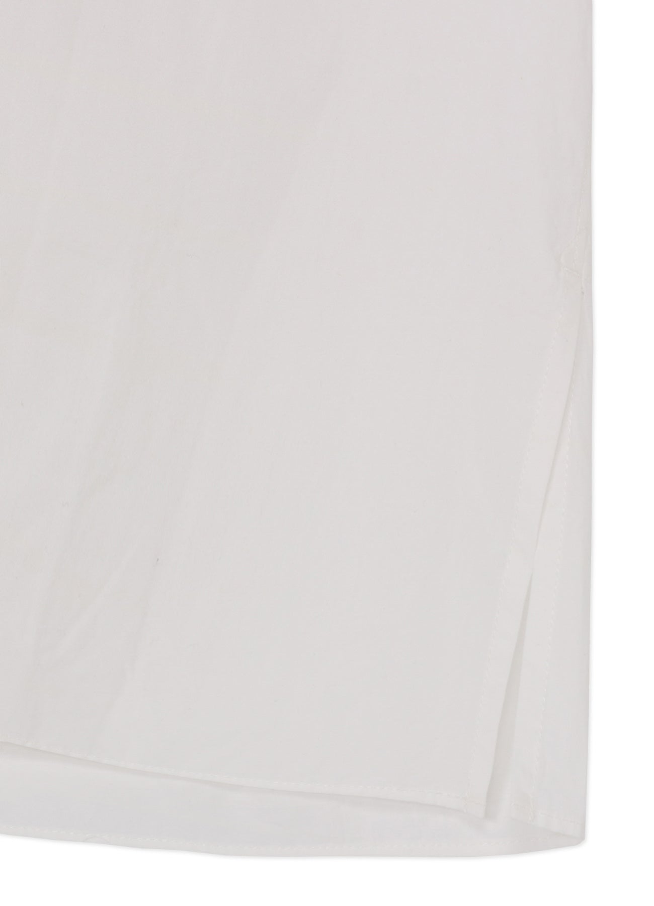 COTTON/LINEN WASHER TYPEWRITER ASYMMETRICAL STOLE COLLAR SHIRT