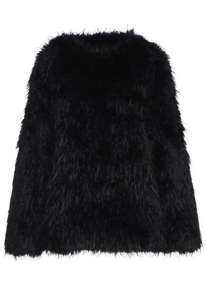 SHAGGY FUR CREW NECK PULLOVER