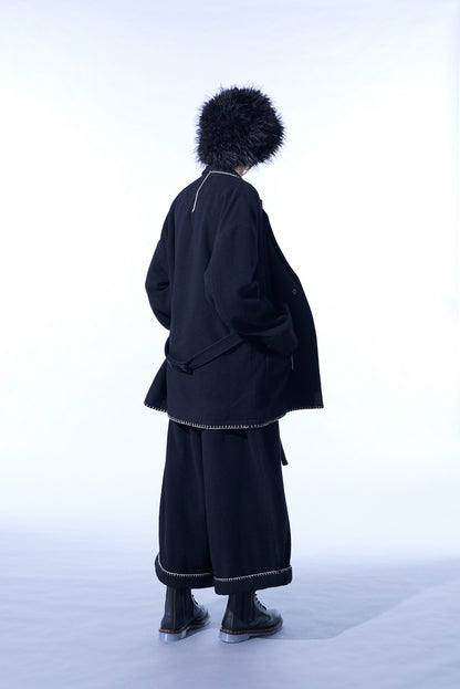 W/TOP MOSSA OVERSIZED JACKET WITH WITH BLANKET STITCH DESIGN