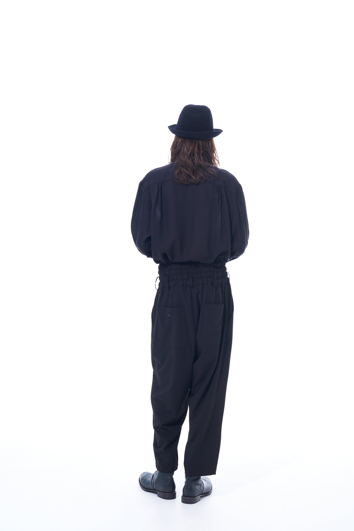 PE/RAYON GABARDINE STRETCH SHIRRING AND LACES WAIST PANTS