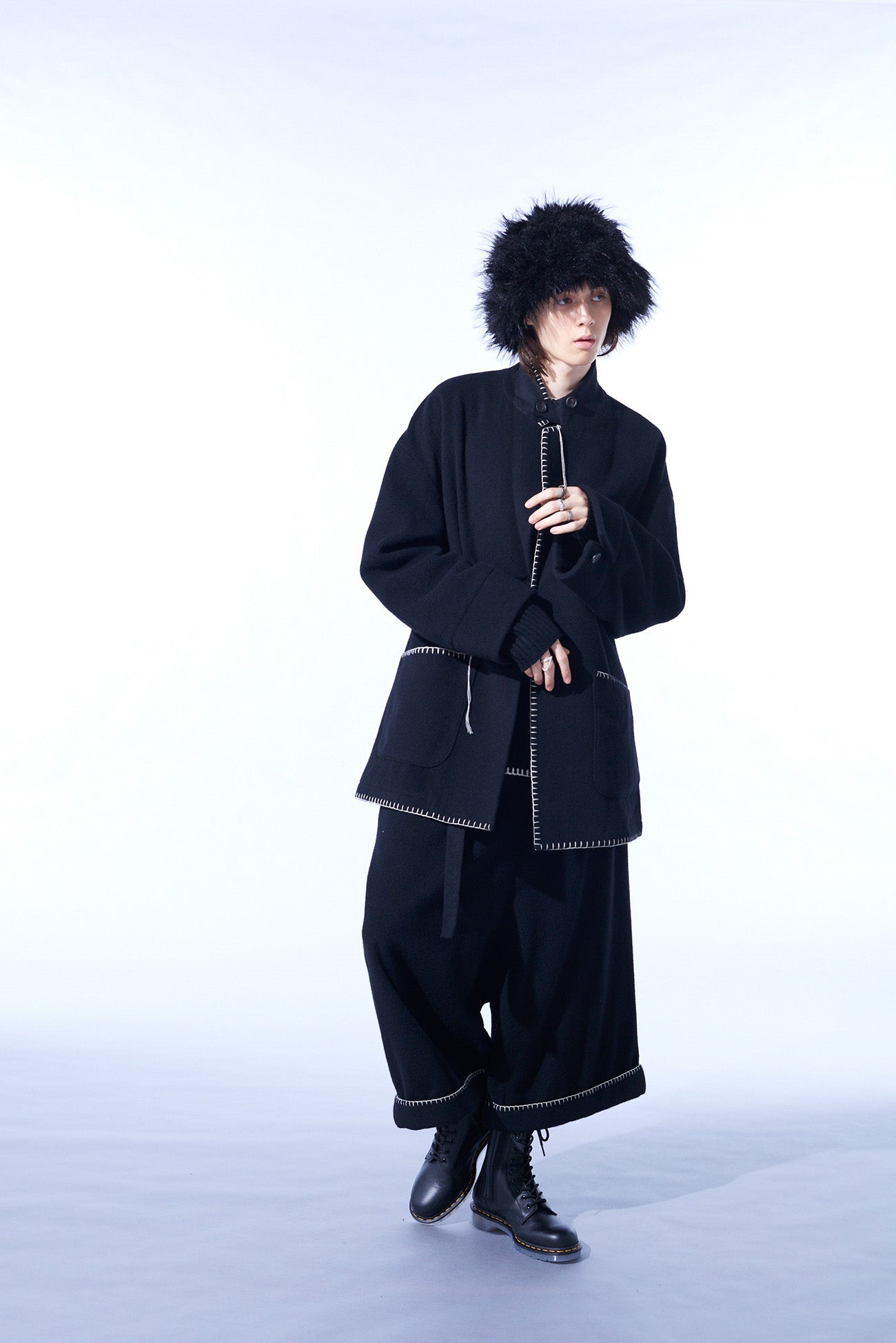 W/TOP MOSSA BELTED SAROUEL PANTS WITH BLANKET STITCH DESIGN