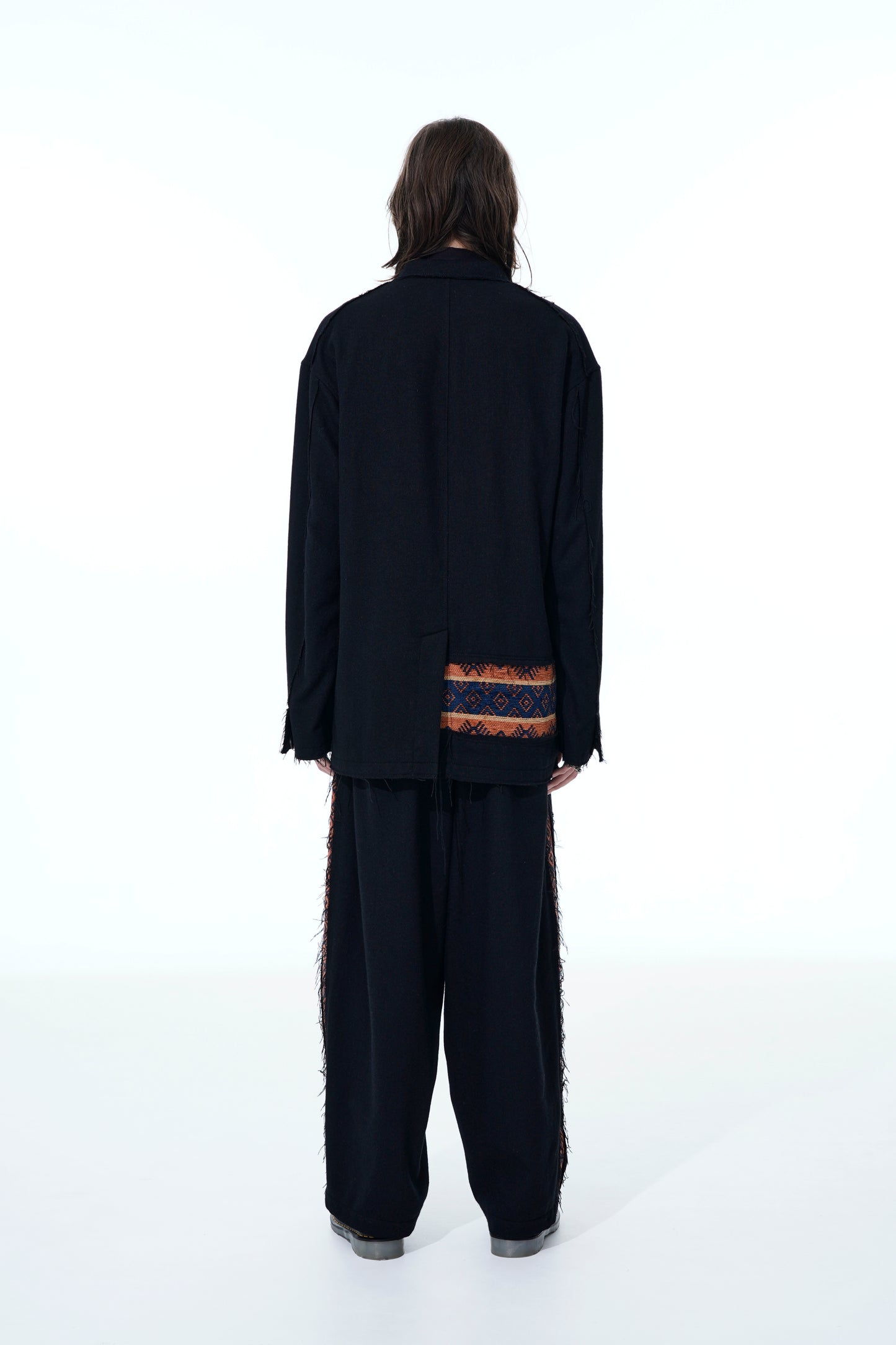 FLANNEL + ECUADORIAN WOVEN BRAID SIDE-SWITCHING PANTS