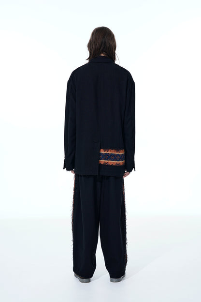 FLANNEL + ECUADORIAN WOVEN BRAID SIDE-SWITCHING PANTS
