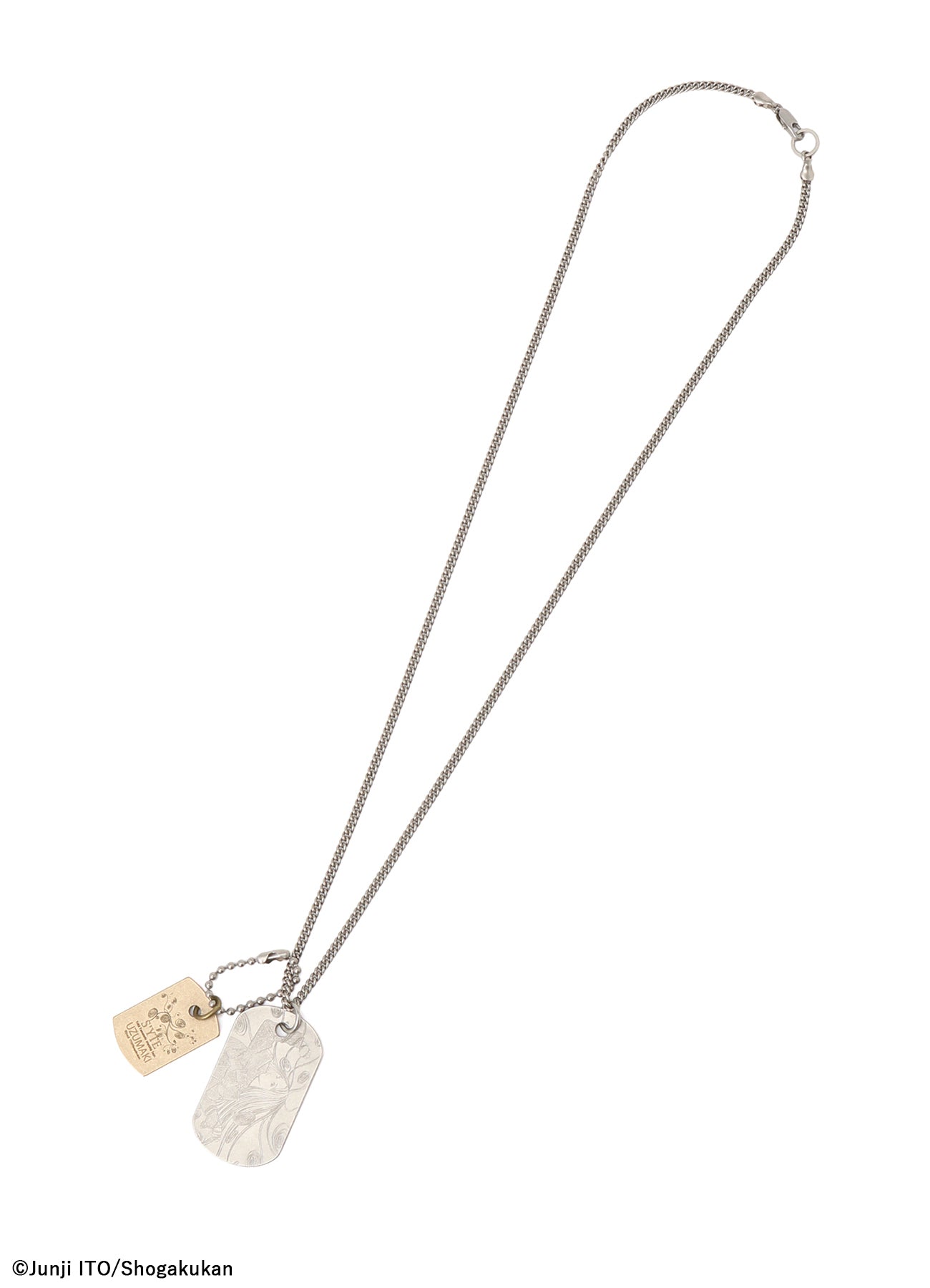 S'YTE × JUNJI ITO -UZUMAKI- KIRIE WEARING YOHJI YAMAMOTO DOG TAG NECKLACE