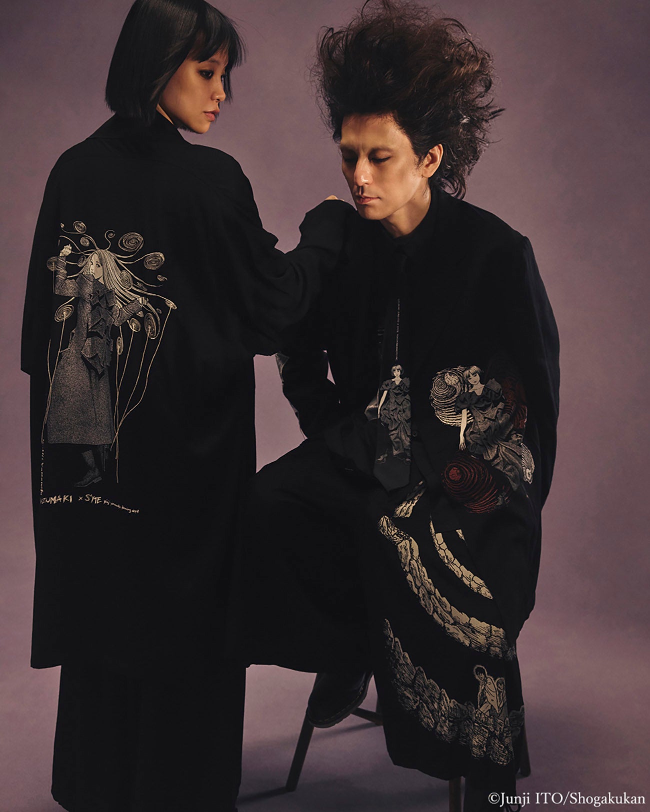 S'YTE × JUNJI ITO -UZUMAKI- AZAMI WEARING YOHJI YAMAMOTO SILK TIE