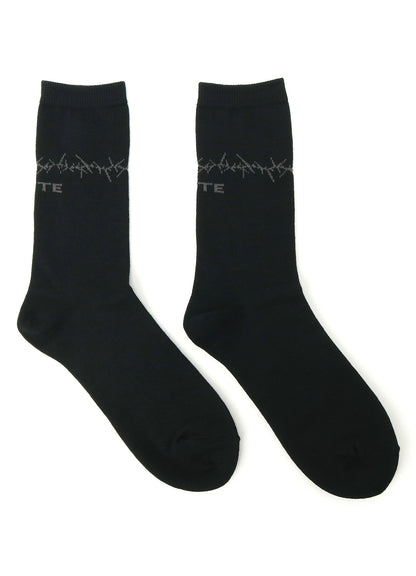 COTTON PLAIN STITCH THORNY PATTERN SOCKS