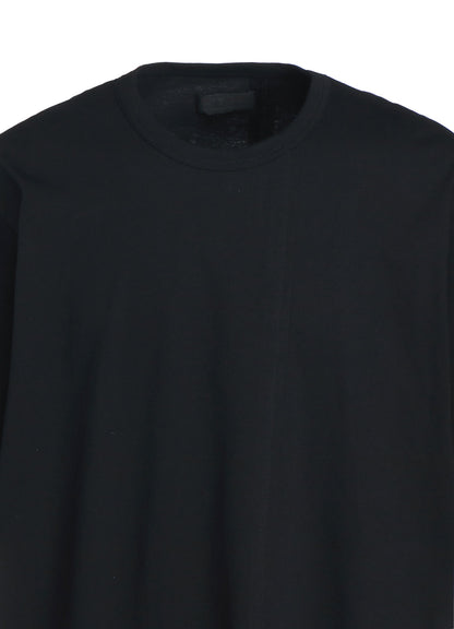 COTTON JERSEY VERTICALLY GRAFTED T-SHIRT WITH HEM SLITS