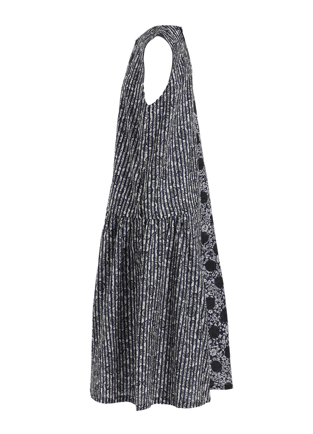 COTTON RIPPLE PRINT SWITCHING NO SLEEVE ONE PIECE