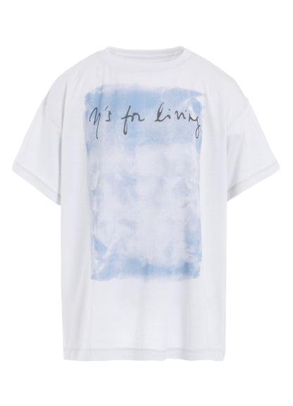 COTTON RAYON JERSEY FUZZY PRINT SHIRT