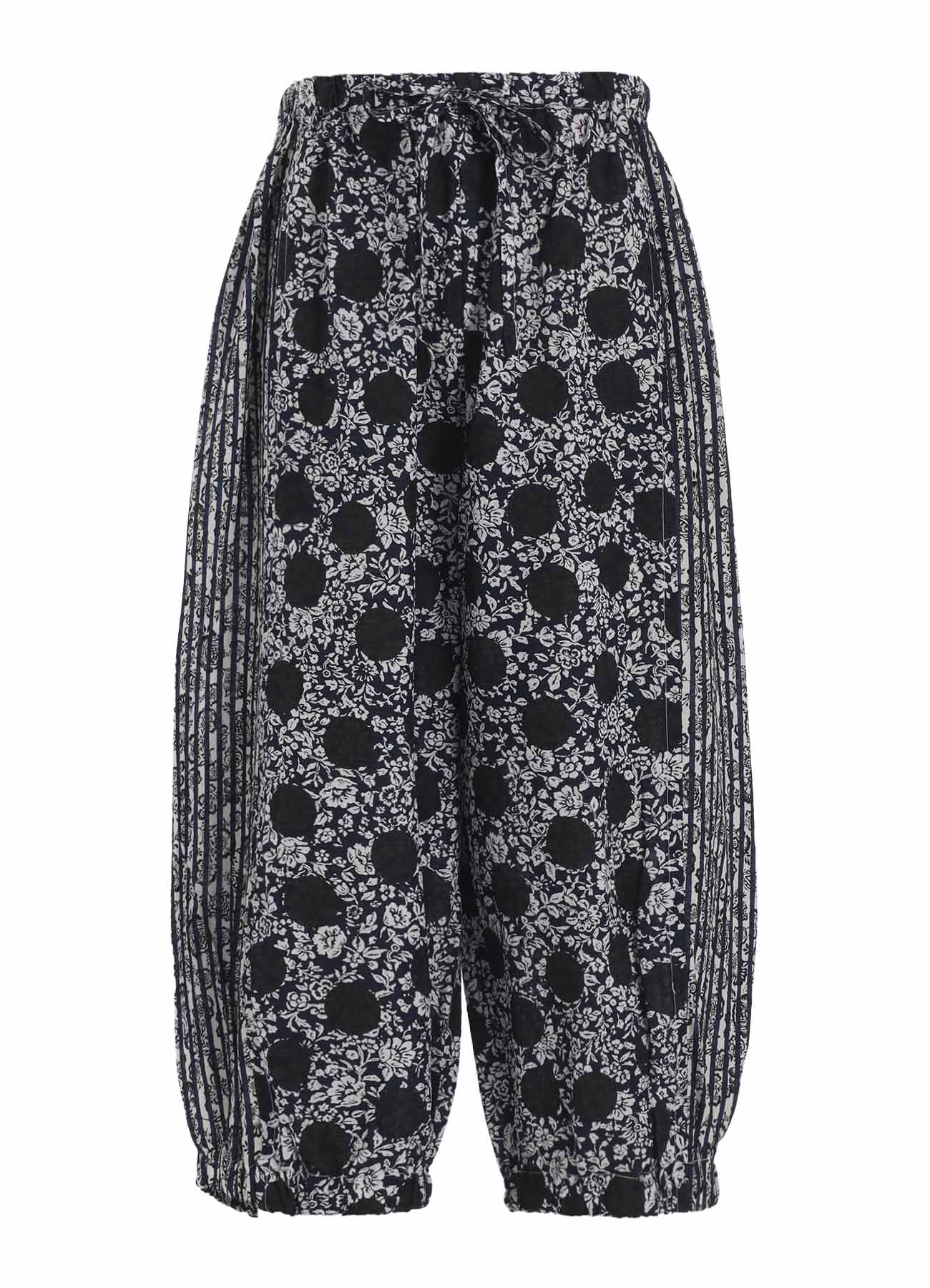 COTTON RIPPLE PRINT SWITCHING PANTS