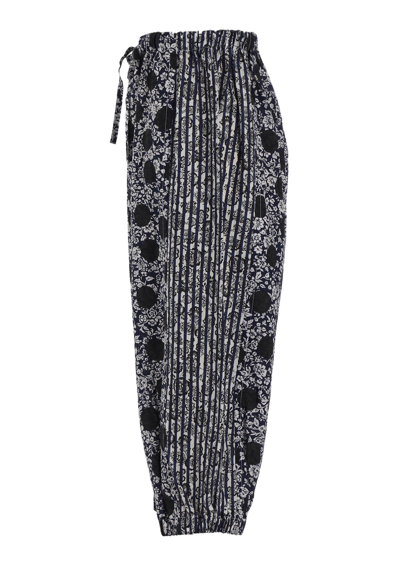 COTTON RIPPLE PRINT SWITCHING PANTS