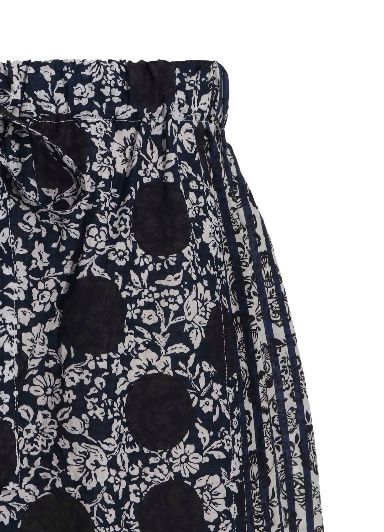 COTTON RIPPLE PRINT SWITCHING PANTS
