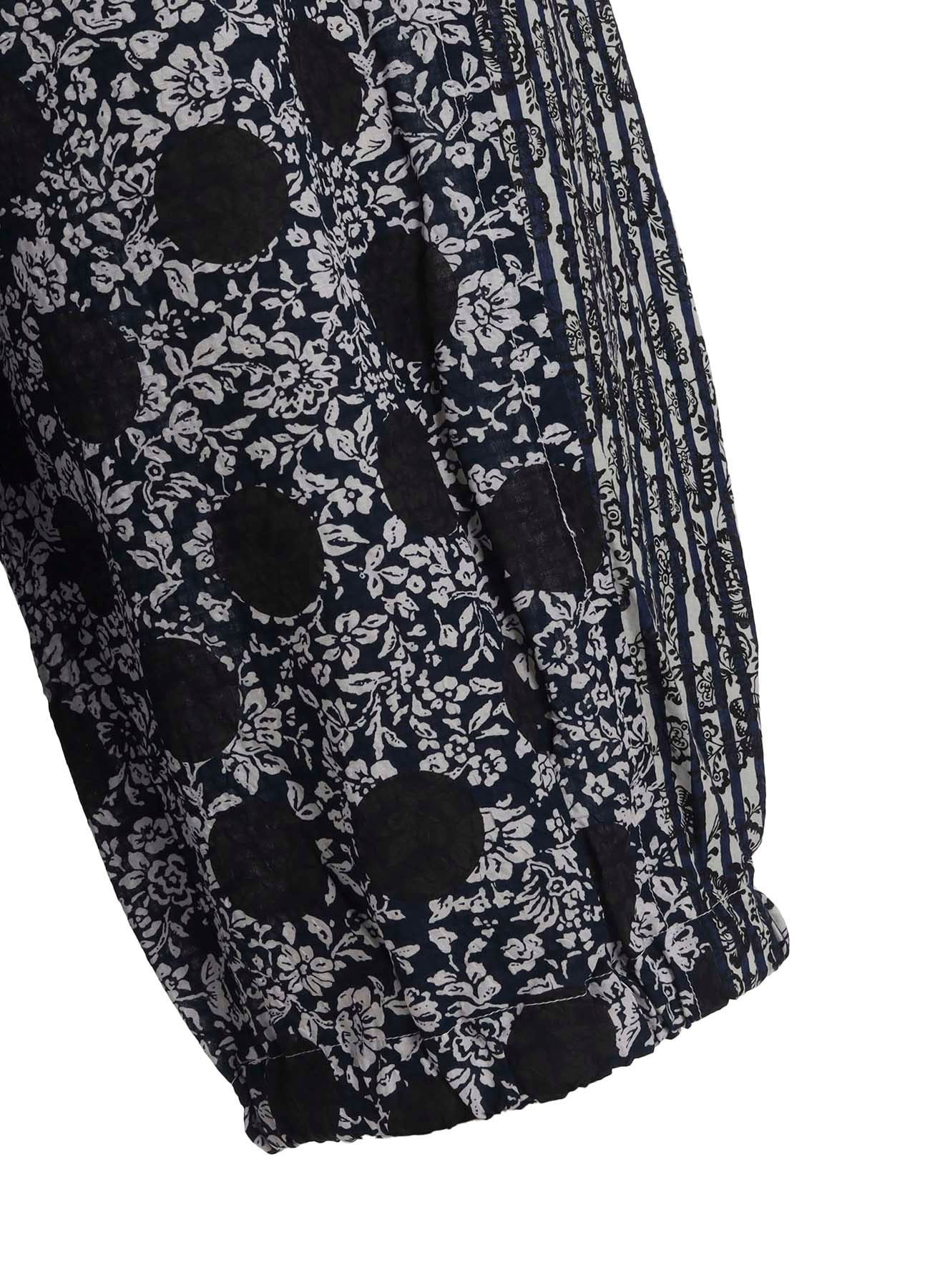 COTTON RIPPLE PRINT SWITCHING PANTS