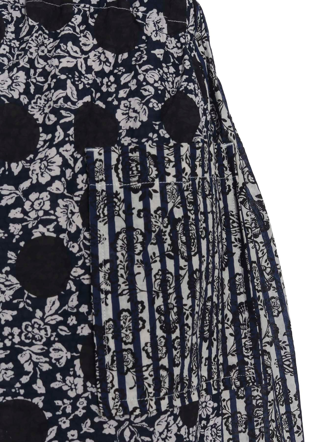 COTTON RIPPLE PRINT SWITCHING PANTS
