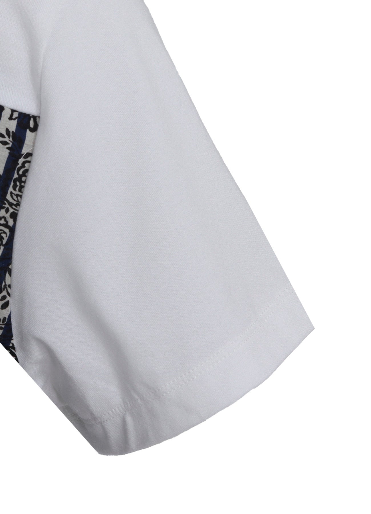 COTTON RIPPLE PRINT SWITCHING SHIRT