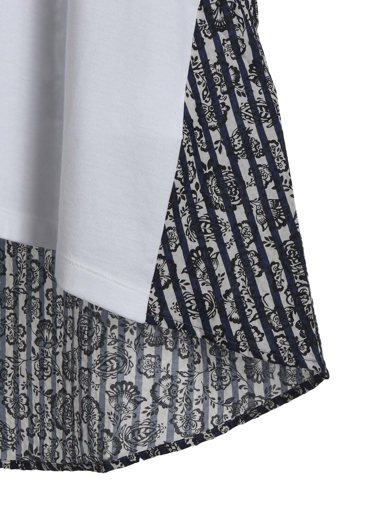 COTTON RIPPLE PRINT SWITCHING SHIRT