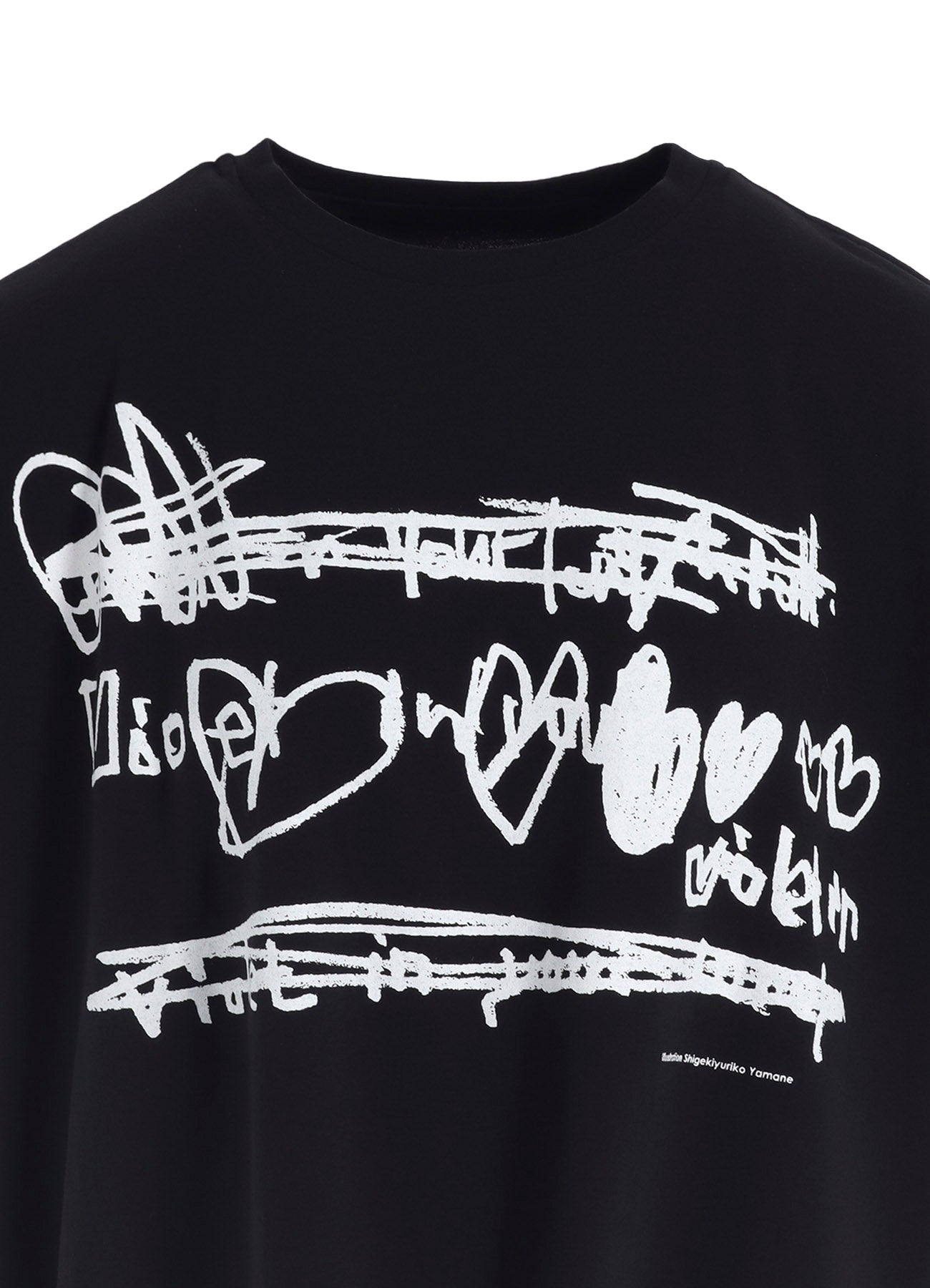 COTTON JERSEY HEART PRINT WIDE SHORT SHIRT