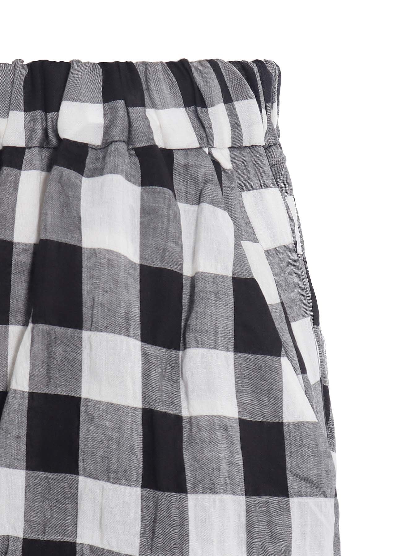 SHIRRING PLAID PANTS