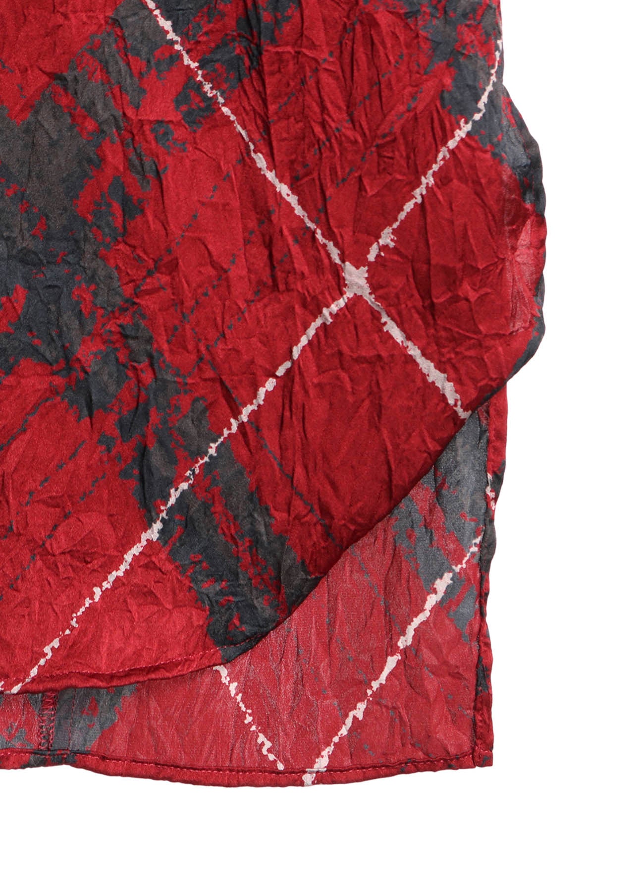 WASHER BIAS PLAID PRINT LONG SHIRT