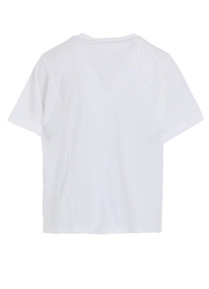 TWISTED COTTON JERSEY SWITCHING HALF SLEEVE SHIRT