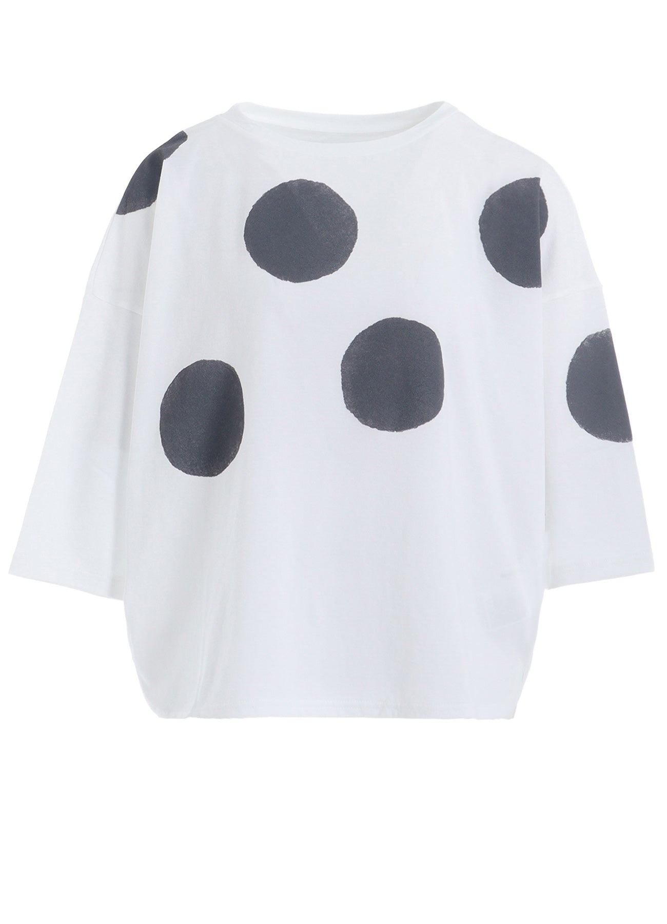 COTTON JERSEY DOT PRINT 3/4 SLEEVE SHIRT