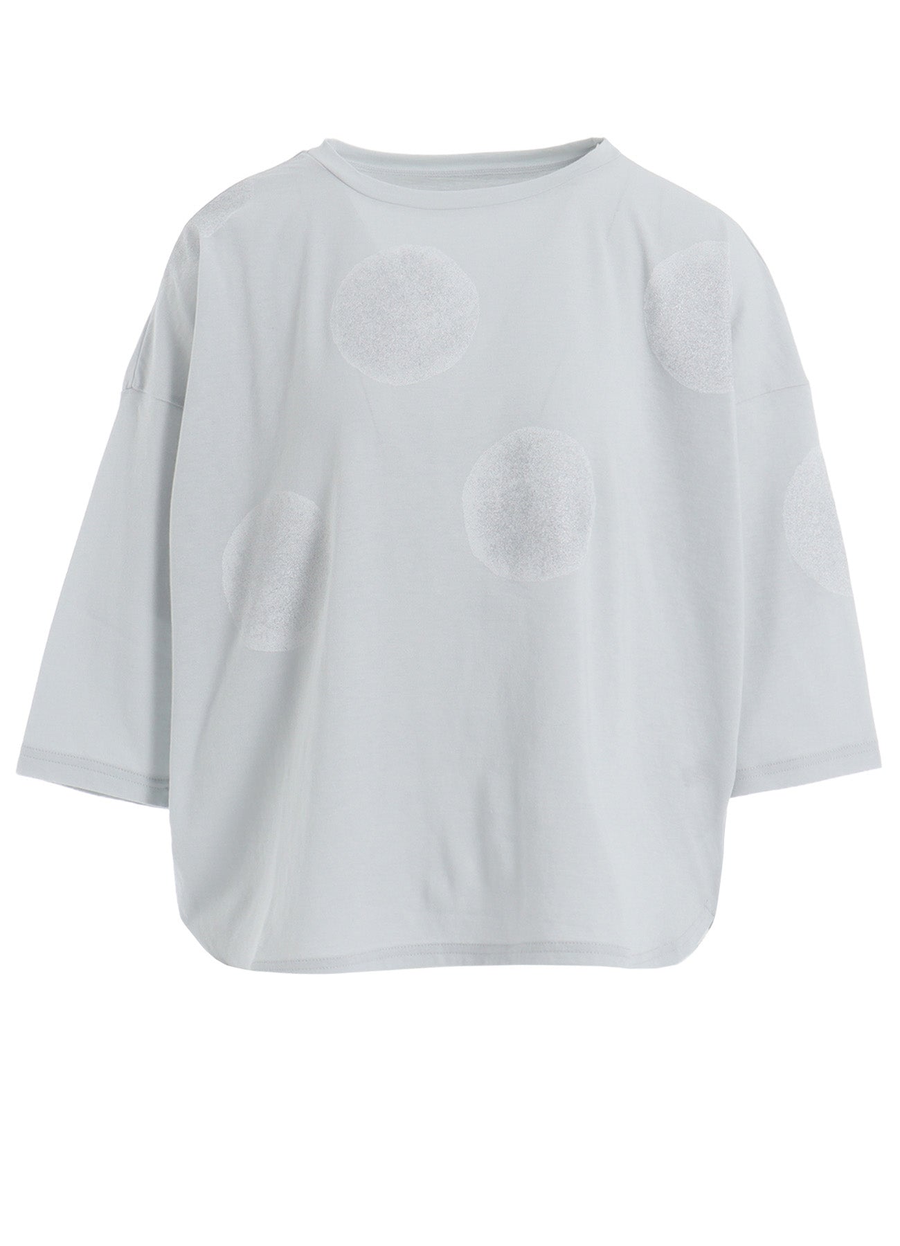 COTTON JERSEY DOT PRINT 3/4 SLEEVE SHIRT