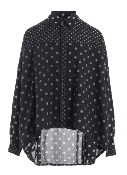 60/- COTTON LAWN DOT PRINT LONG SLEEVE BLOUSE