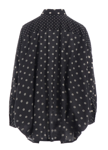 60/- COTTON LAWN DOT PRINT LONG SLEEVE BLOUSE