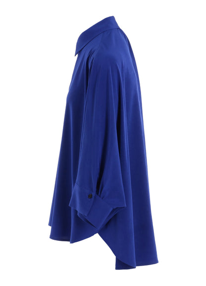 CREPE de CHINE HALF SLEEVE CAPE BLOUSE
