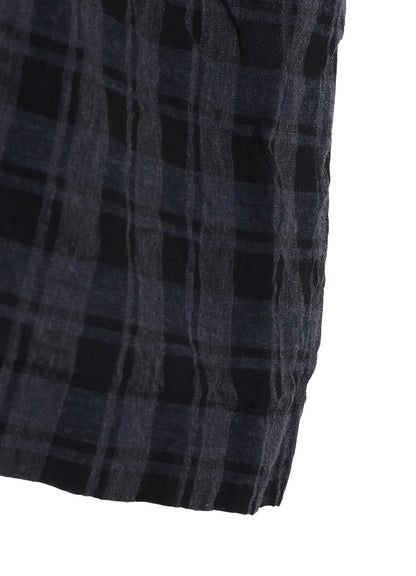 COTTON CUPRO MINI PLAID STRAP DRESS