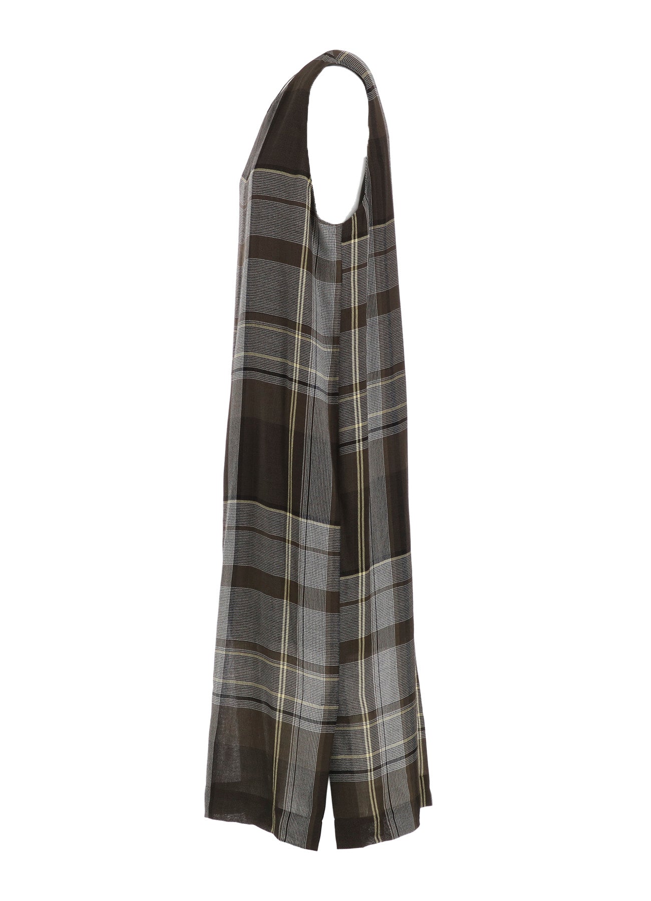 RY/NY GAUZE PLAID SLEEVELES DRESS