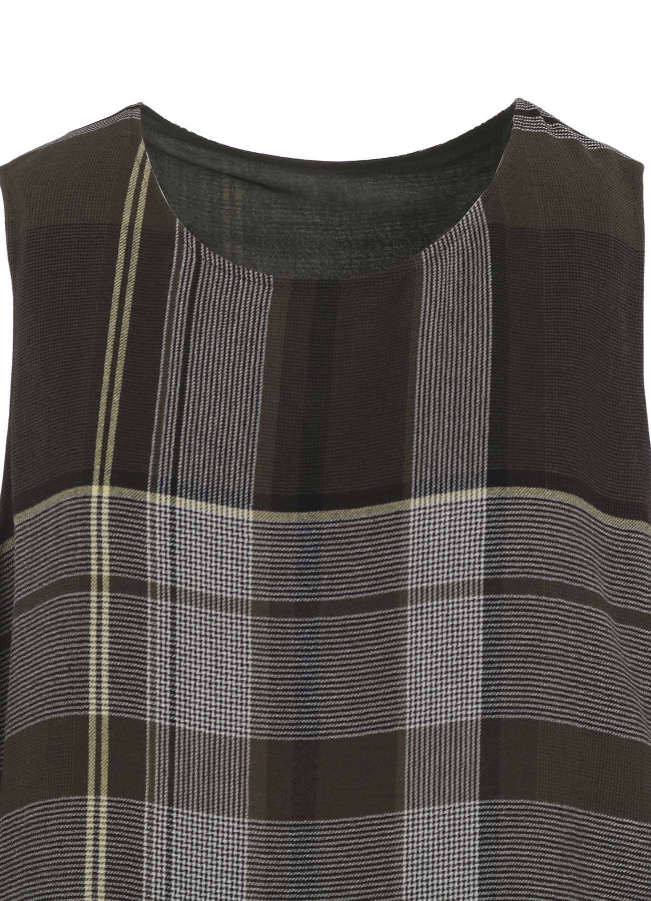 RY/NY GAUZE PLAID SLEEVELES DRESS