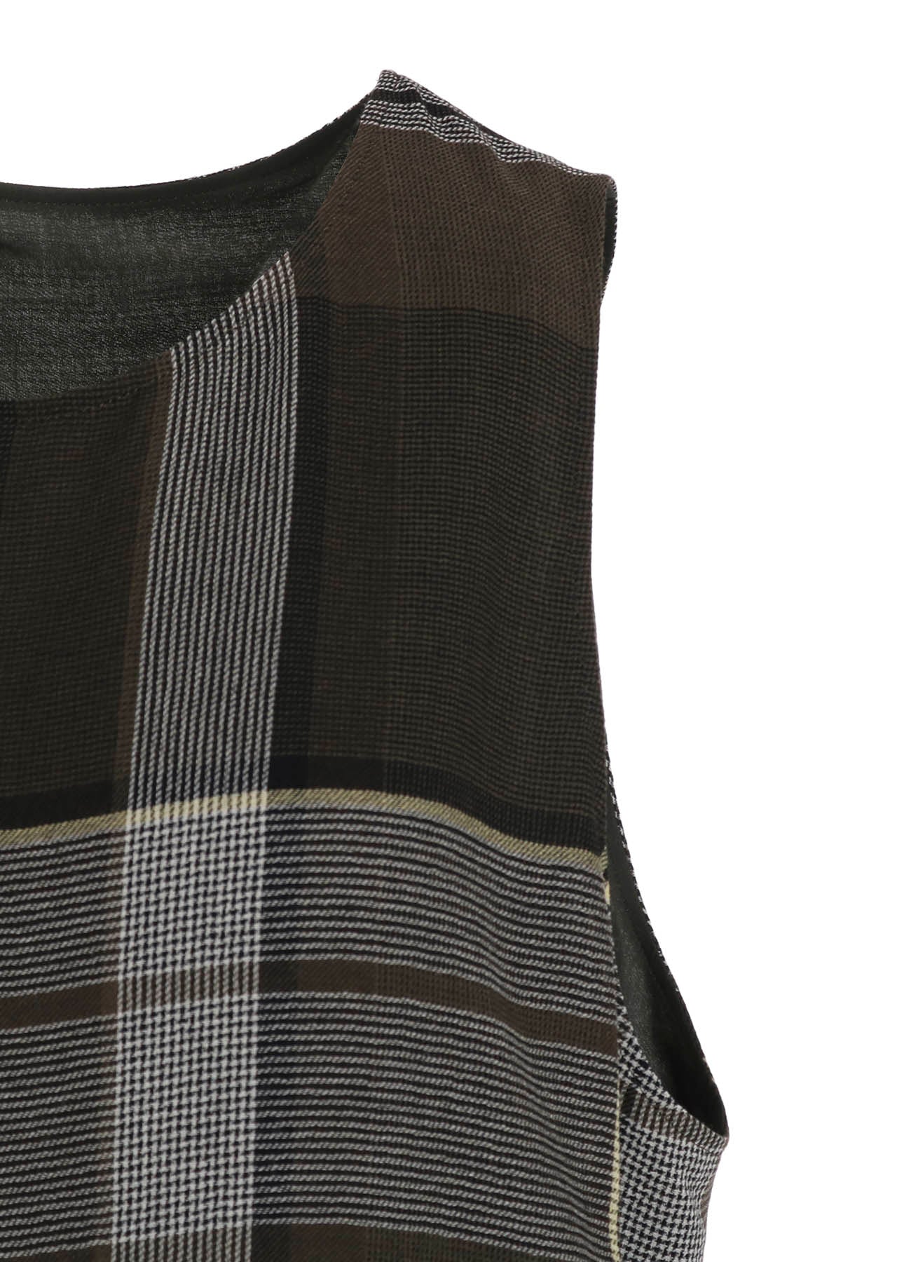 RY/NY GAUZE PLAID SLEEVELES DRESS