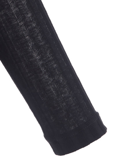 GAUZE RIB LONG SLEEVE CREW NECK  T