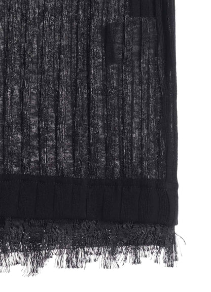 GAUZE RIB LONG SLEEVE CREW NECK  T