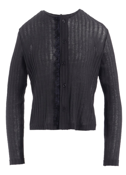 GAUZE RIB LONG SLEEVE CARDIGAN