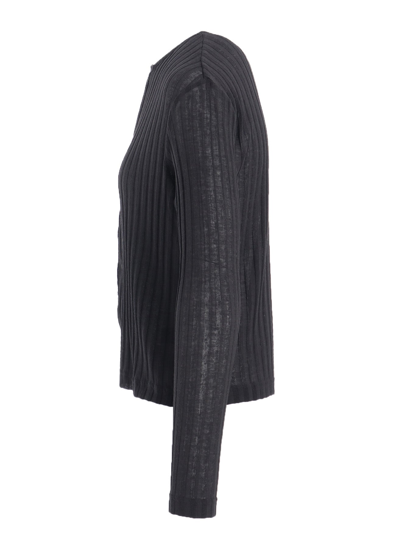 GAUZE RIB LONG SLEEVE CARDIGAN