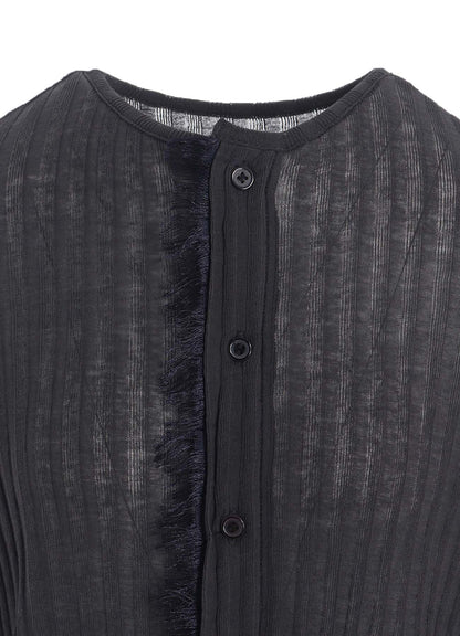 GAUZE RIB LONG SLEEVE CARDIGAN