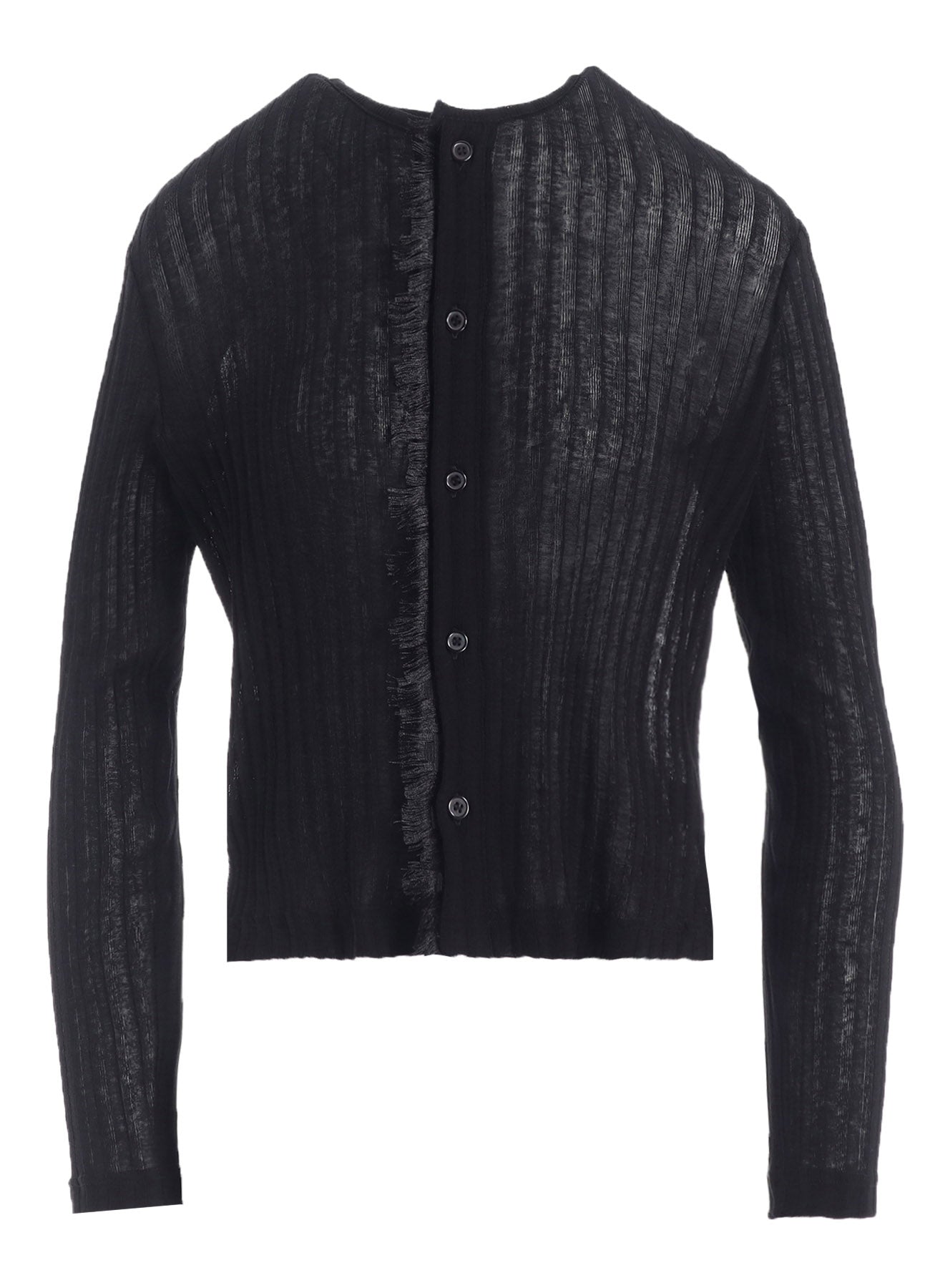 GAUZE RIB LONG SLEEVE CARDIGAN