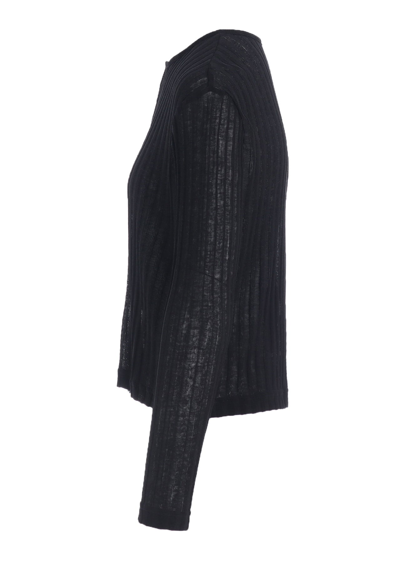 GAUZE RIB LONG SLEEVE CARDIGAN