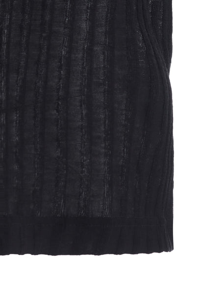 GAUZE RIB LONG SLEEVE CARDIGAN